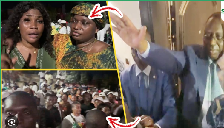 Accueilli par une foule impressionnante devant sa maison , le Président sort pour..."