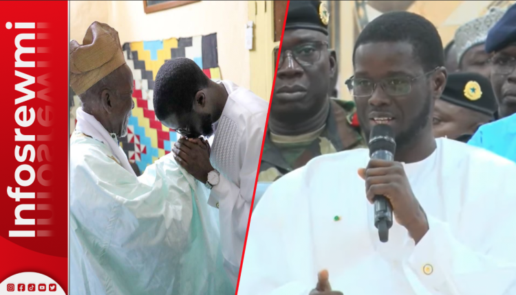 (Video) « Loutakh meu yekha nieuw Kaolack » : les explications de Diomaye devant le Khalife Cheikh Mahi.