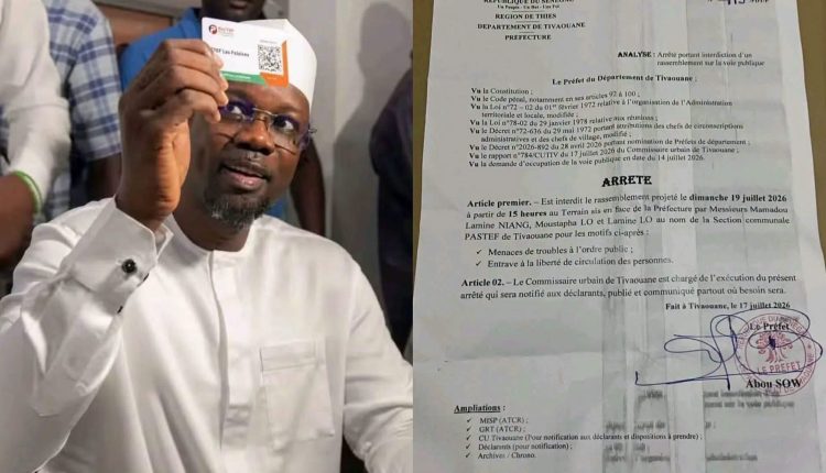 Babacar Ba dénonce l'interdiction de la cérémonie de lancement des cartes de membre du Pastef à Tivaouane